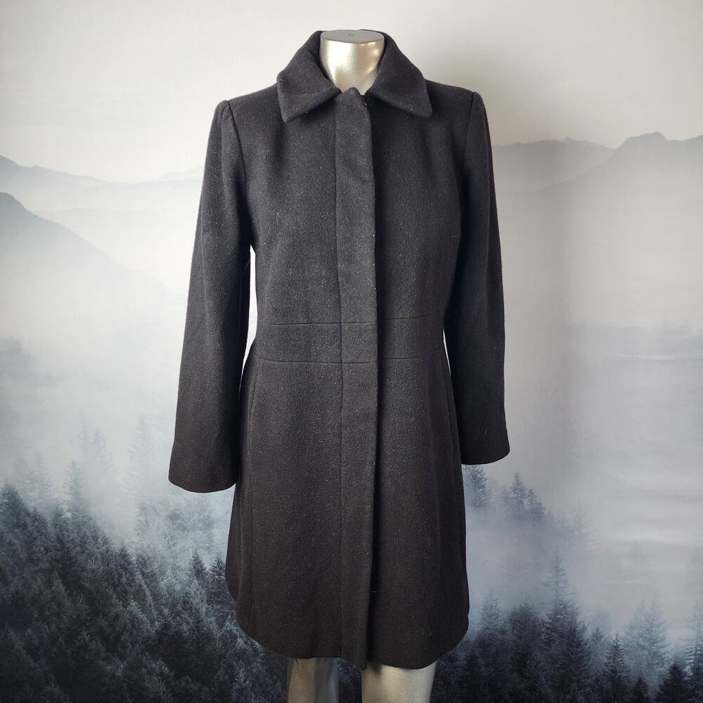 Anne Klein 100% Wool Black Peacoat | Women's 8